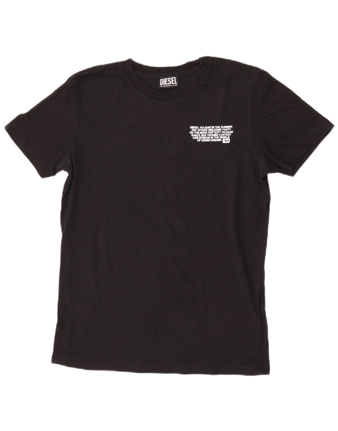 Diesel Herre grafisk T-shirt Top Lille sort bomuld