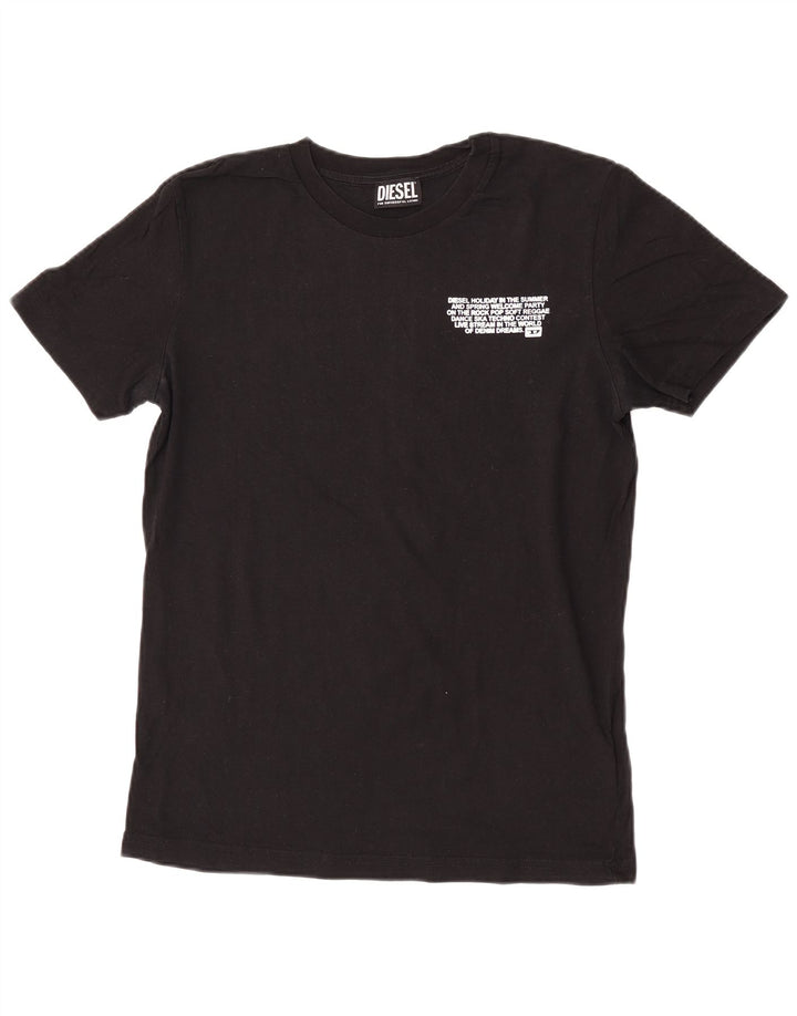 Diesel Herre grafisk T-shirt Top Lille sort bomuld