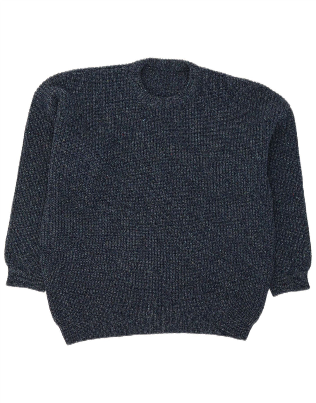 Vintage herre sweater med rund hals XL marineblå