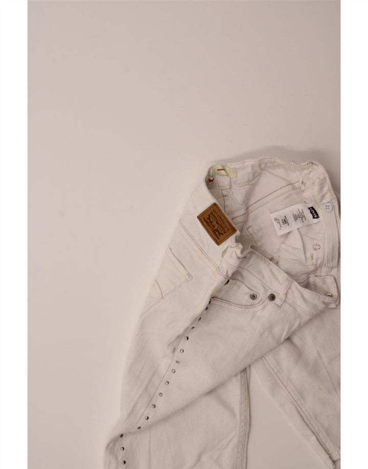 LEVI'S Girls Denim Shorts 15-16 Years W32  White Ramie Vintage Levi's and Second-Hand Levi's from Messina Hembry 