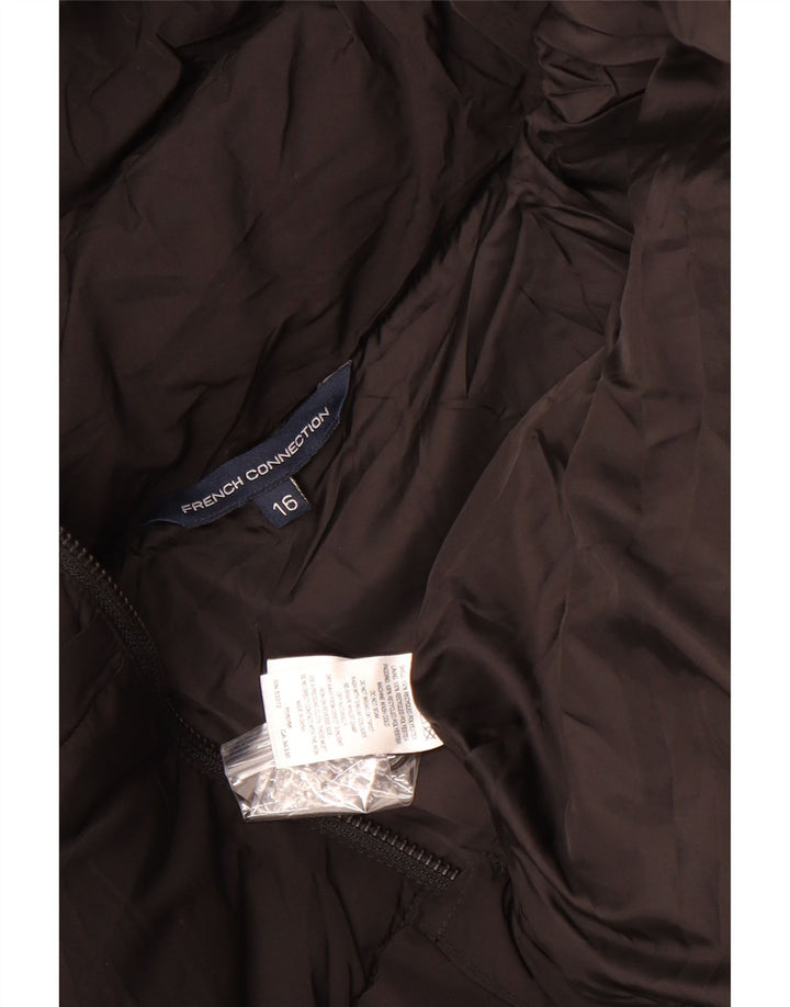 French Connection Womens Oversized Crop Polstret Jakke UK 16 Large Black