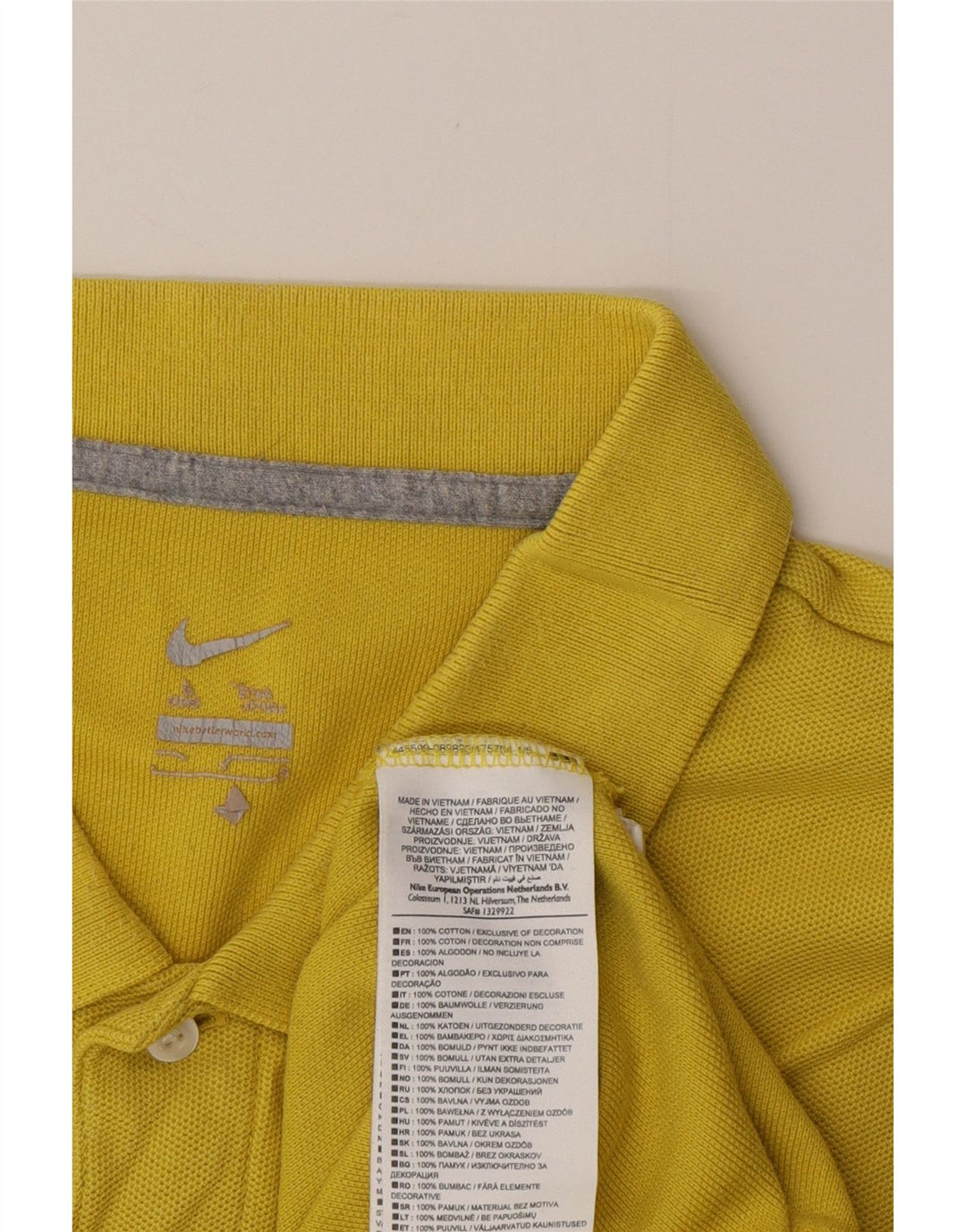 NIKE Poloshirt til mænd, medium gul bomuld