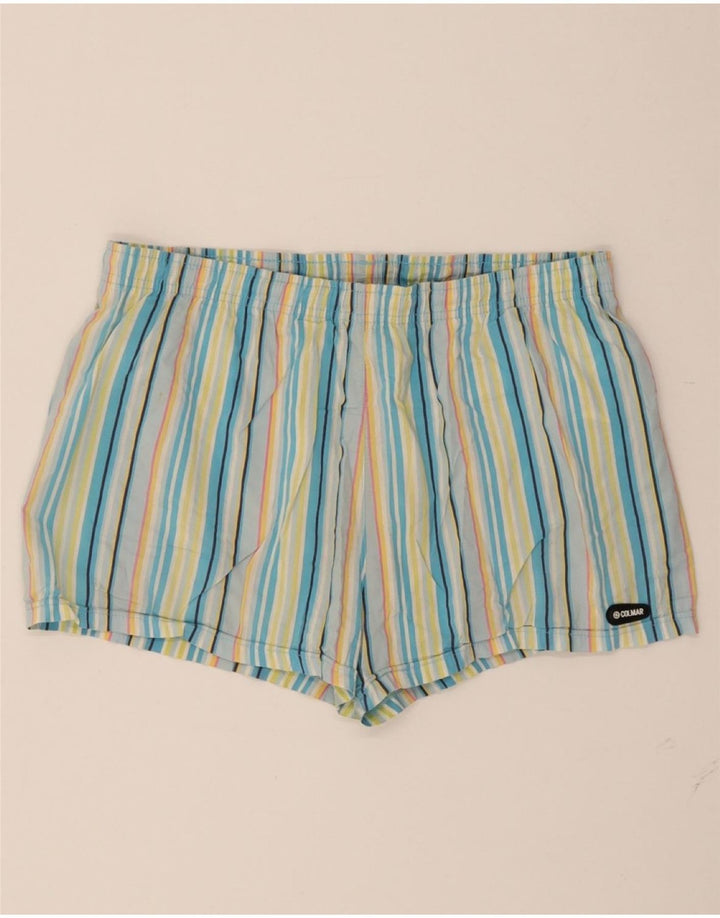 COLMAR Mens Swimming Shorts IT 52 Large  Multicoloured Striped Cotton Vintage Colmar and Second-Hand Colmar from Messina Hembry 