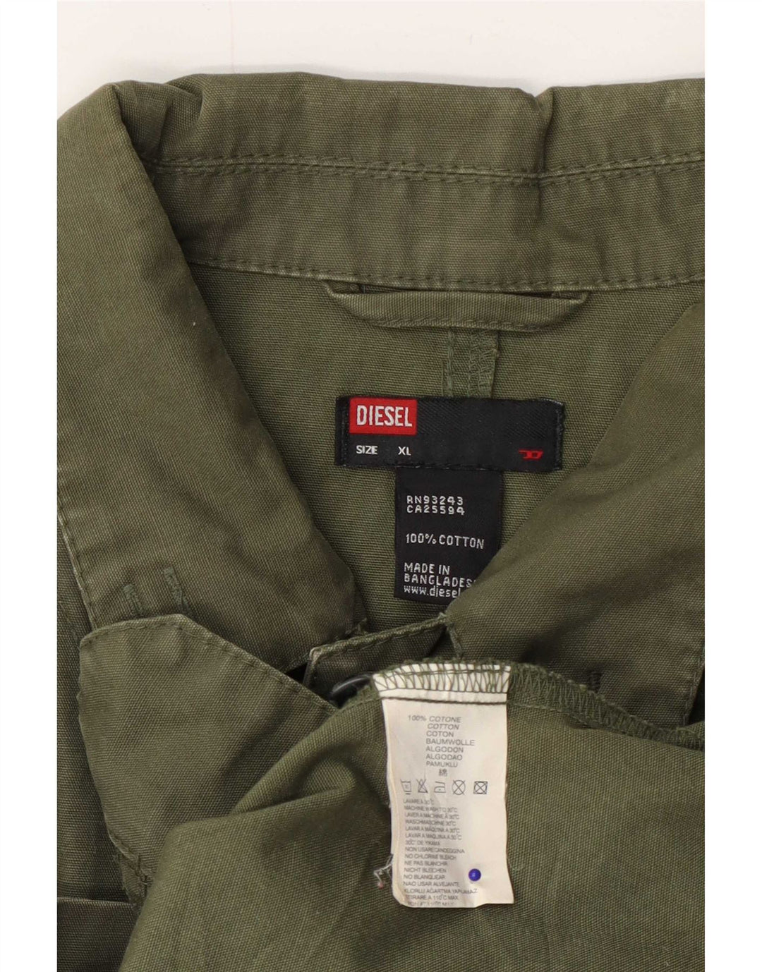 Diesel Herre Utility Jacket UK 42 XL Grøn Bomuld