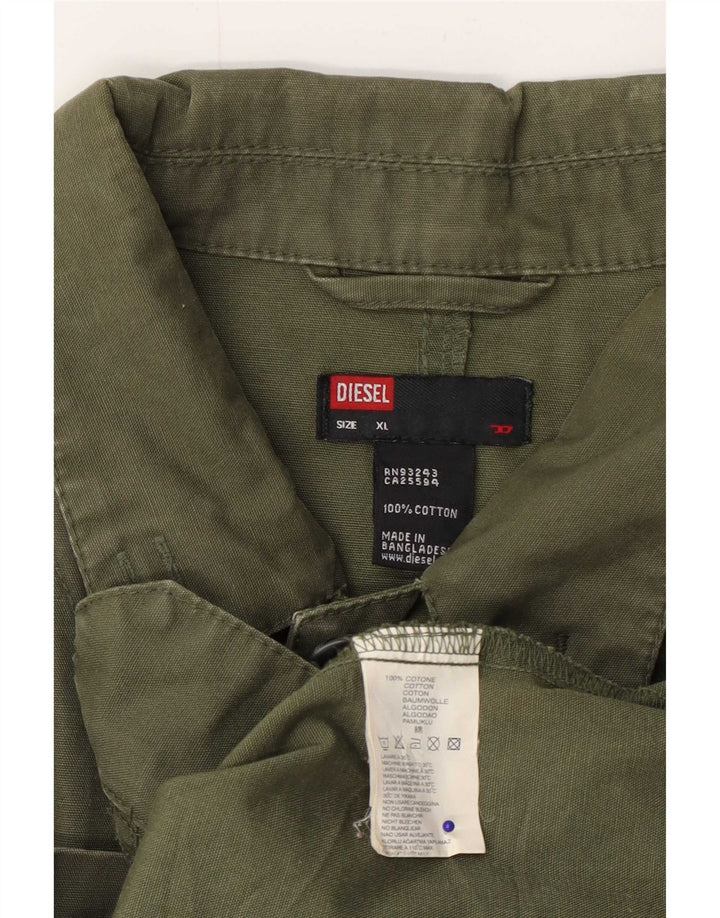 Diesel Herre Utility Jacket UK 42 XL Grøn Bomuld
