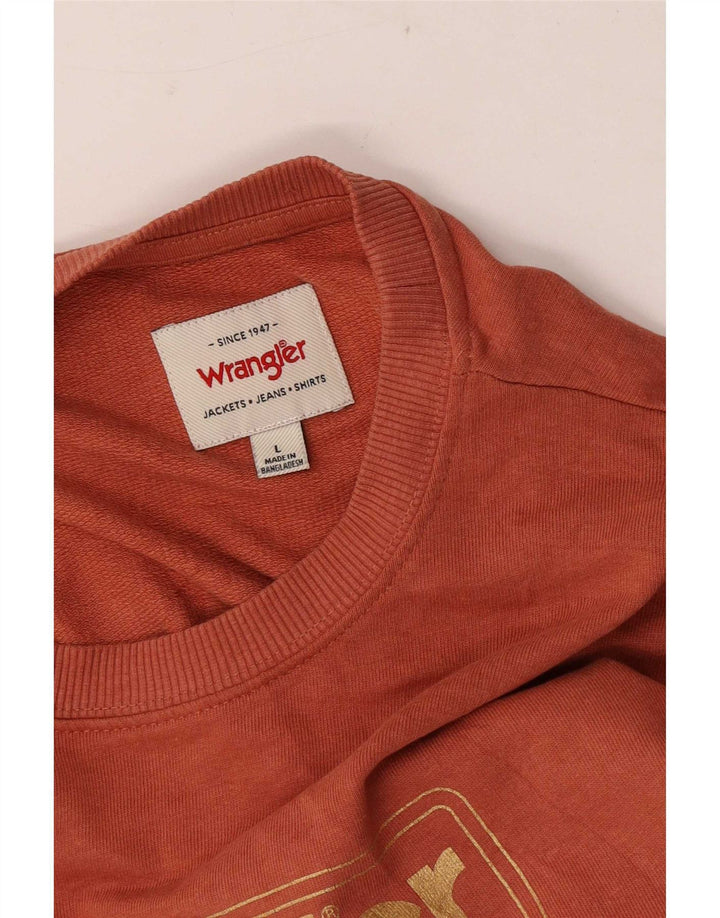 Wrangler Herre grafisk sweatshirt Jumper Large Orange