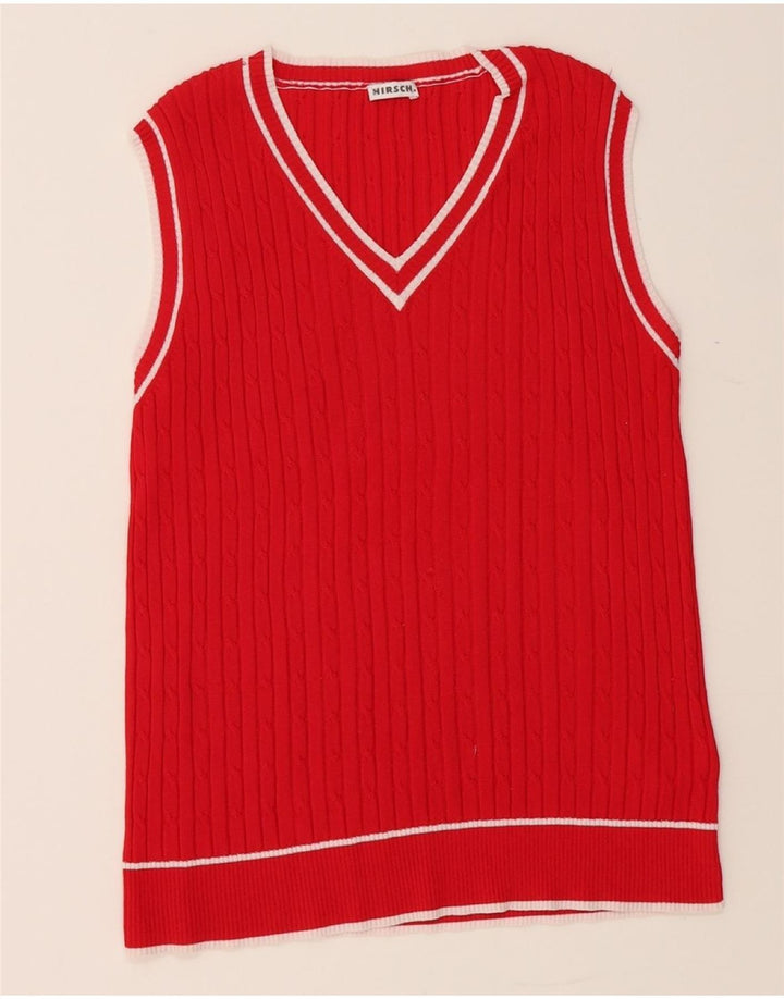 HIRSCH Girls Vest Tank Top 15-16 Years Red Viscose Vintage Hirsch and Second-Hand Hirsch from Messina Hembry 