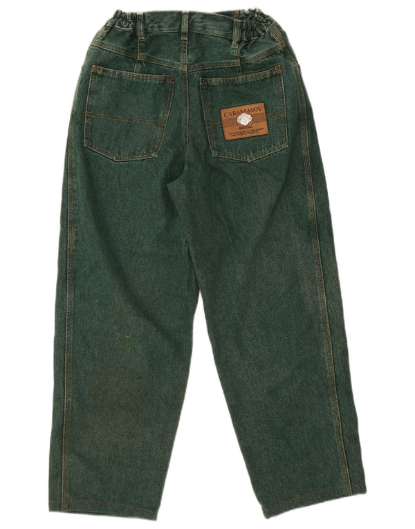 Vintage piger tilspidsede jeans 13-14 år W27 L25 Grøn bomuld