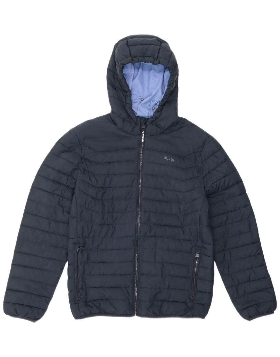 PEPE Jeans Herre hættepolstret jakke UK 38 Medium Navy Blue Polyester
