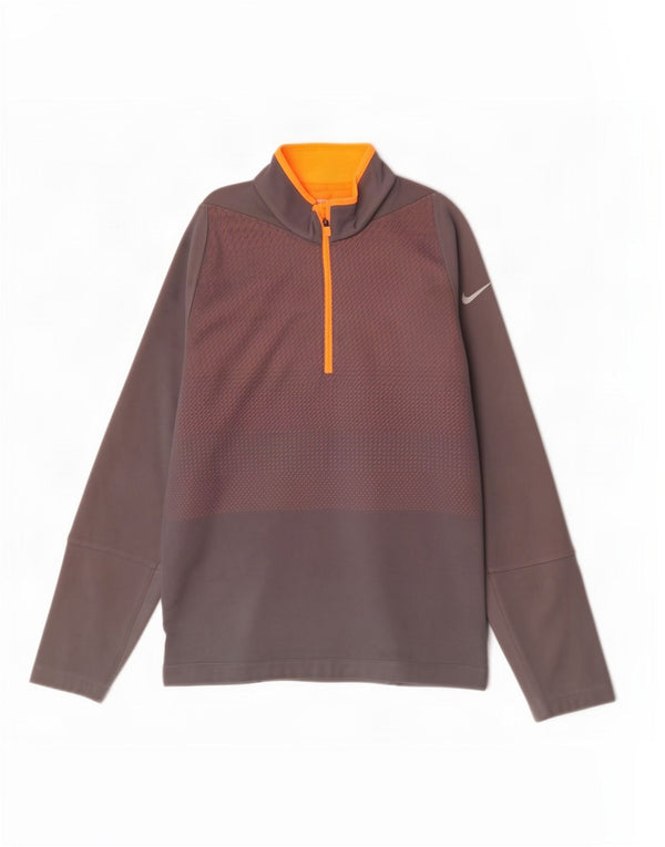 Nike Herre Therma-Fit Sweatshirt med lynlås i halsen Medium Grå Flecked