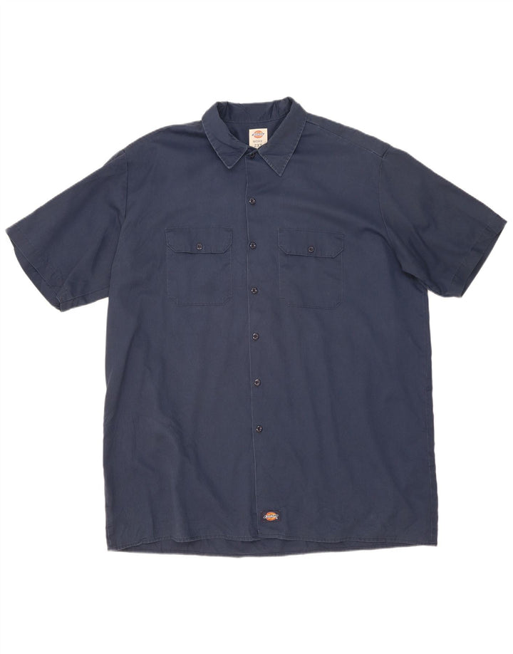 DICKIES Herre høj kortærmet skjorte 2XL marineblå polyester