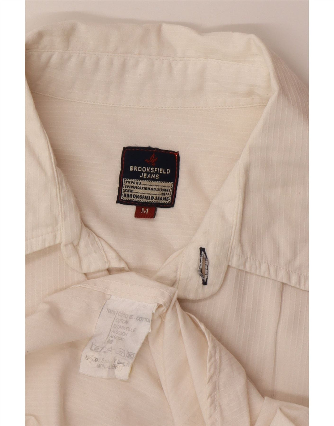 Brooksfield herreskjorte medium beige nålestribet bomuld