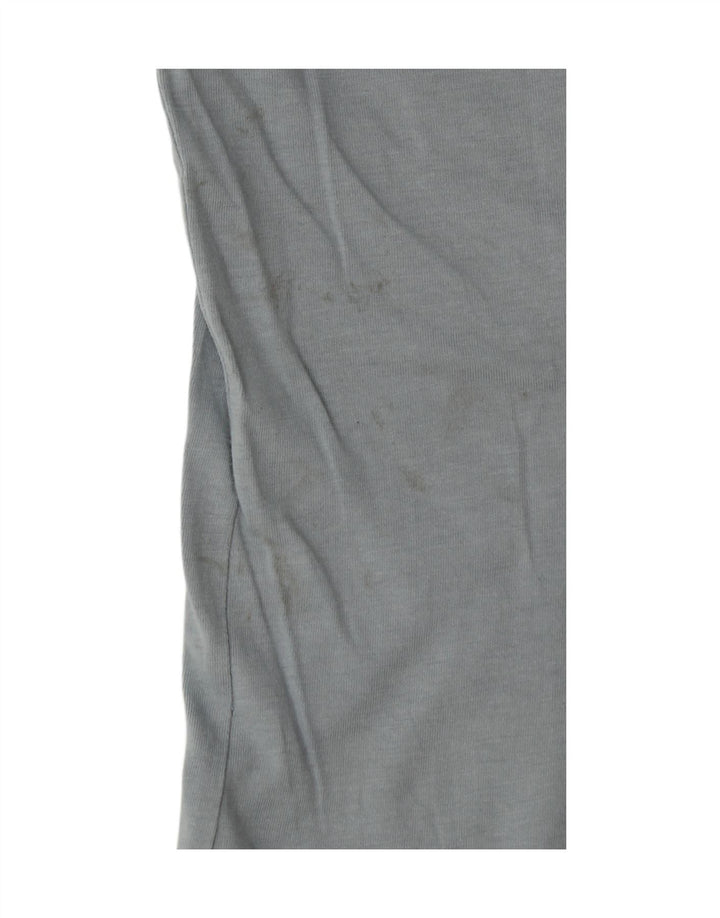 CHAMPION Womens Rochester Graphic Top Long Sleeve UK 14 Medium Blue Cotton