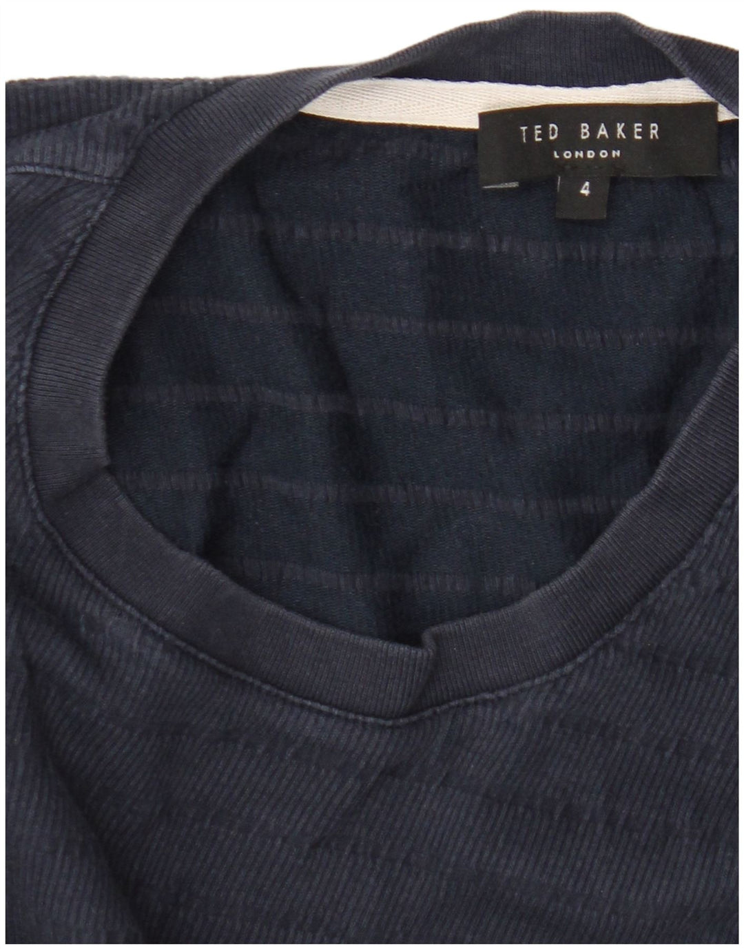 Ted Baker Herre T-Shirt Top Størrelse 4 Large Marineblå Bomuld