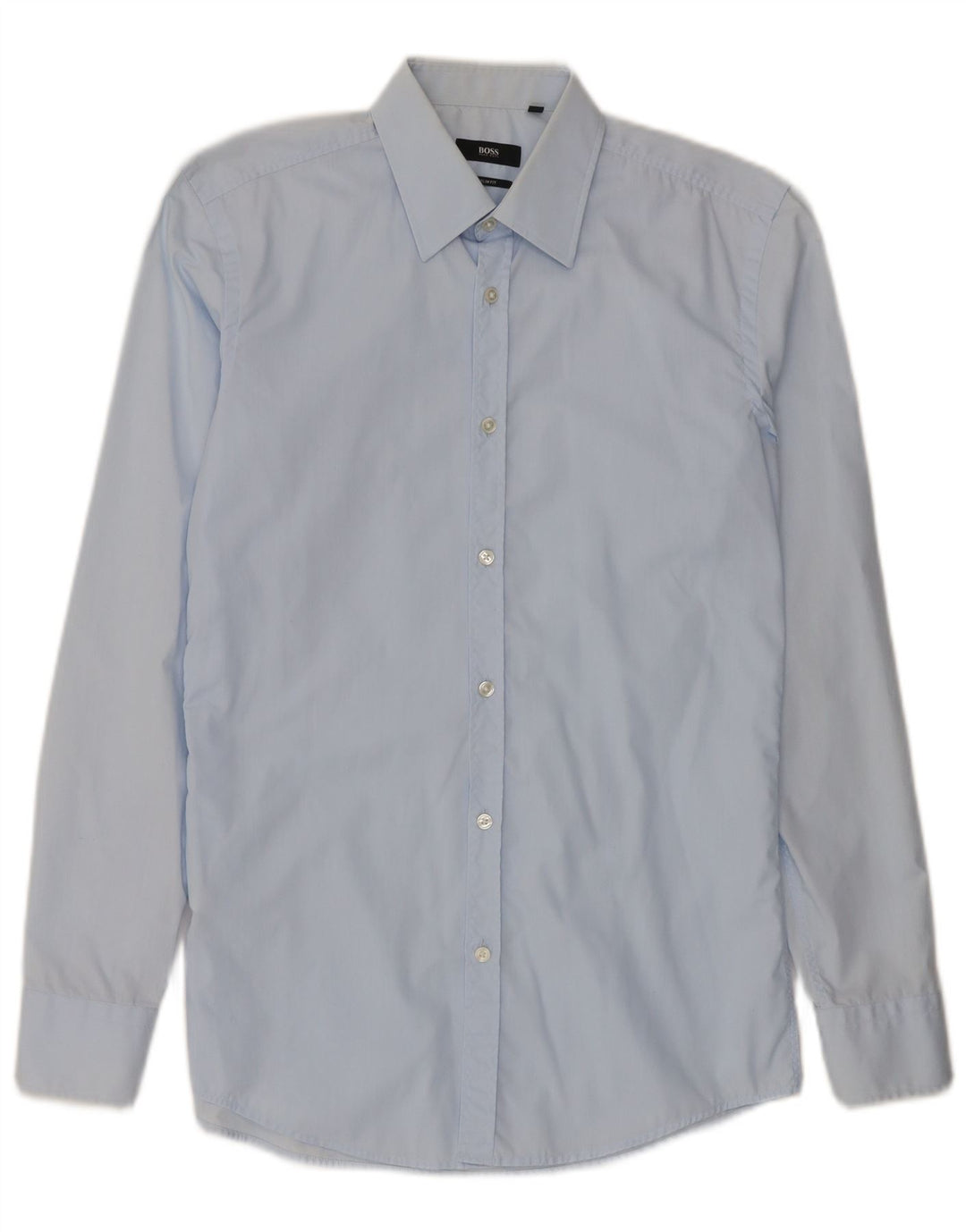 Hugo Boss Herre Slim Fit Skjorte Størrelse 38 15 Medium Blå Bomuld