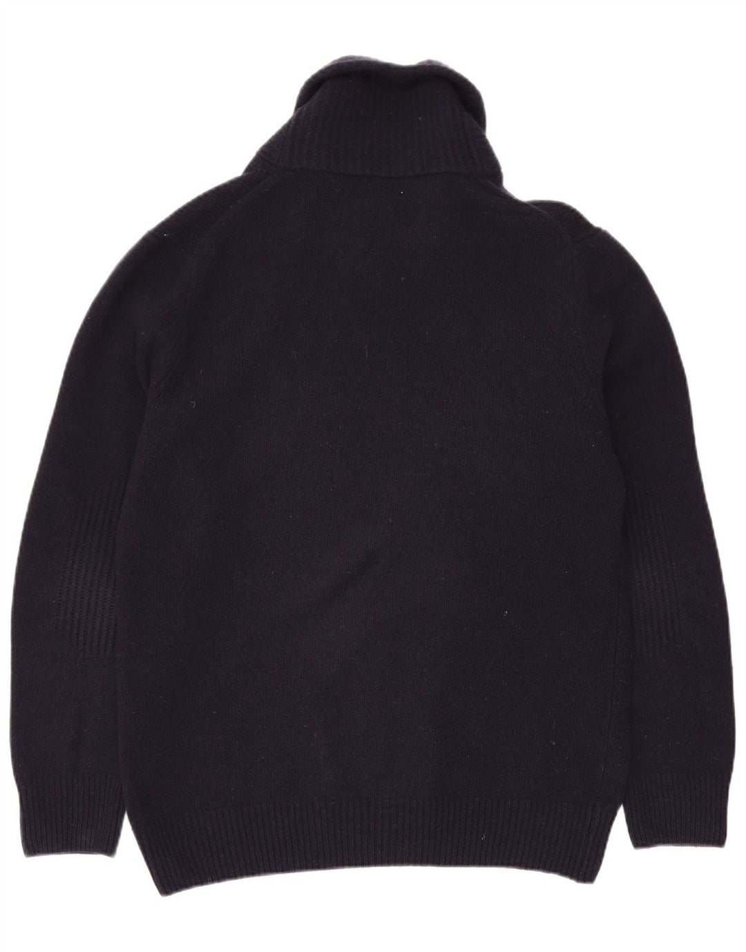 Lyle & Scott Herre Shawl Neck Jumper Sweater Large Navy Blue Uld