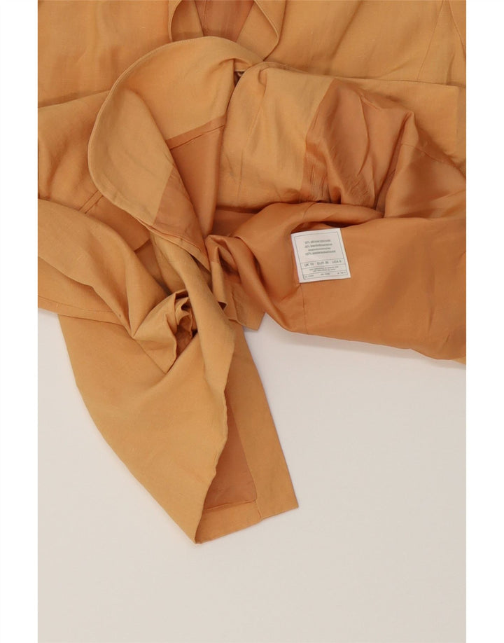LAURA ASHLEY Womens 3 Button Blazer Jacket UK 10 Small Brown Silk Vintage Laura Ashley and Second-Hand Laura Ashley from Messina Hembry 