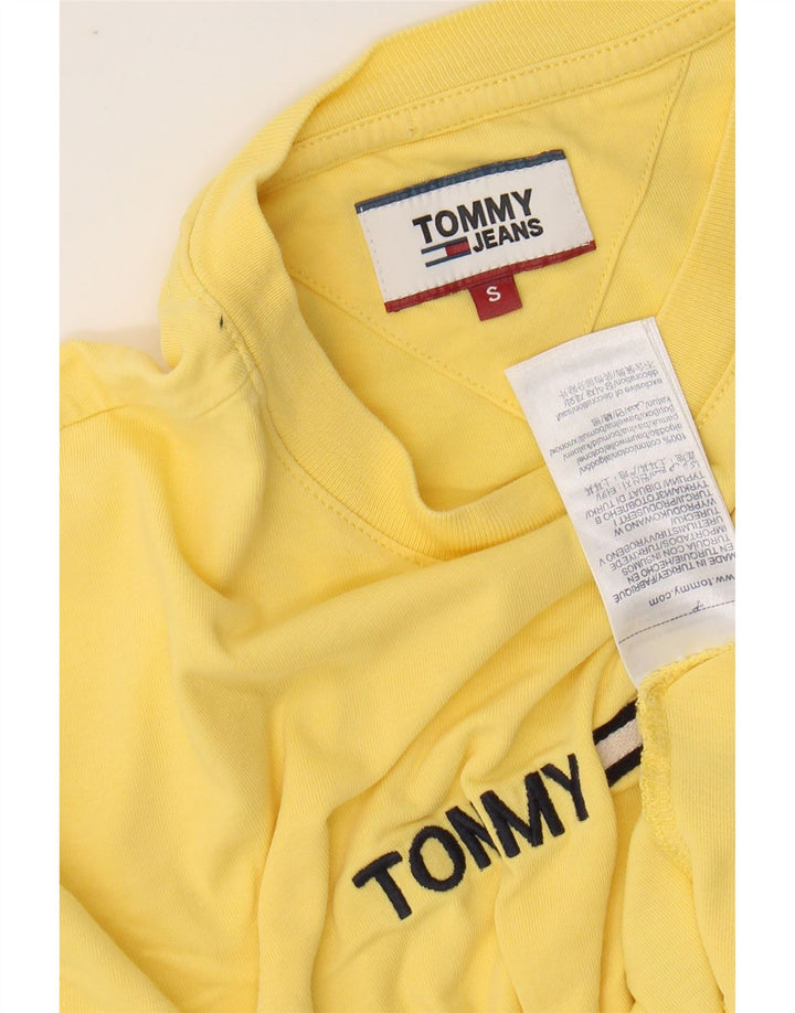 TOMMY HILFIGER Mens Graphic T-Shirt Top Small Yellow Cotton