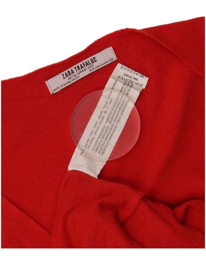 Zara Dame Trafaluc Shift Dress UK 14 Medium Rød Bomuld