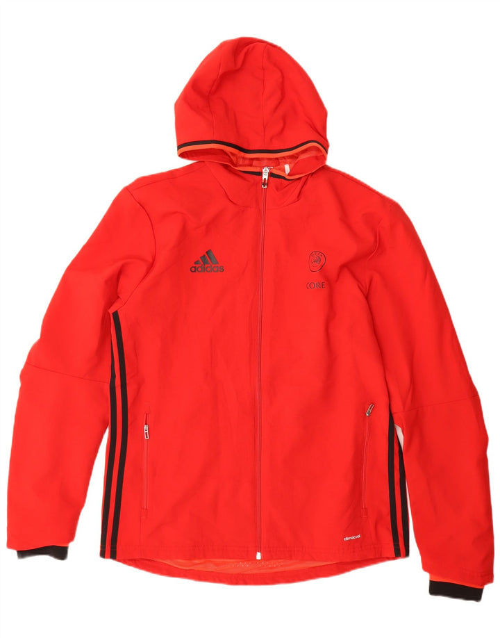 Adidas Herre Climacool Grafisk Regnjakke med Hætte UK 38 Medium Rød Polyester