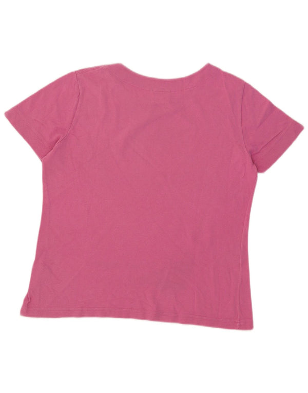 Lacoste Dame T-Shirt Top Størrelse 48 XL Pink Bomuld