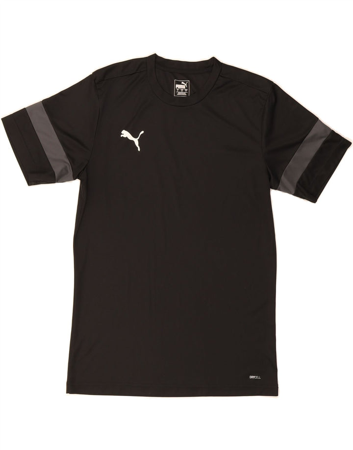 PUMA Mens T-Shirt Top Large Black Colourblock Polyester Vintage Puma and Second-Hand Puma from Messina Hembry 