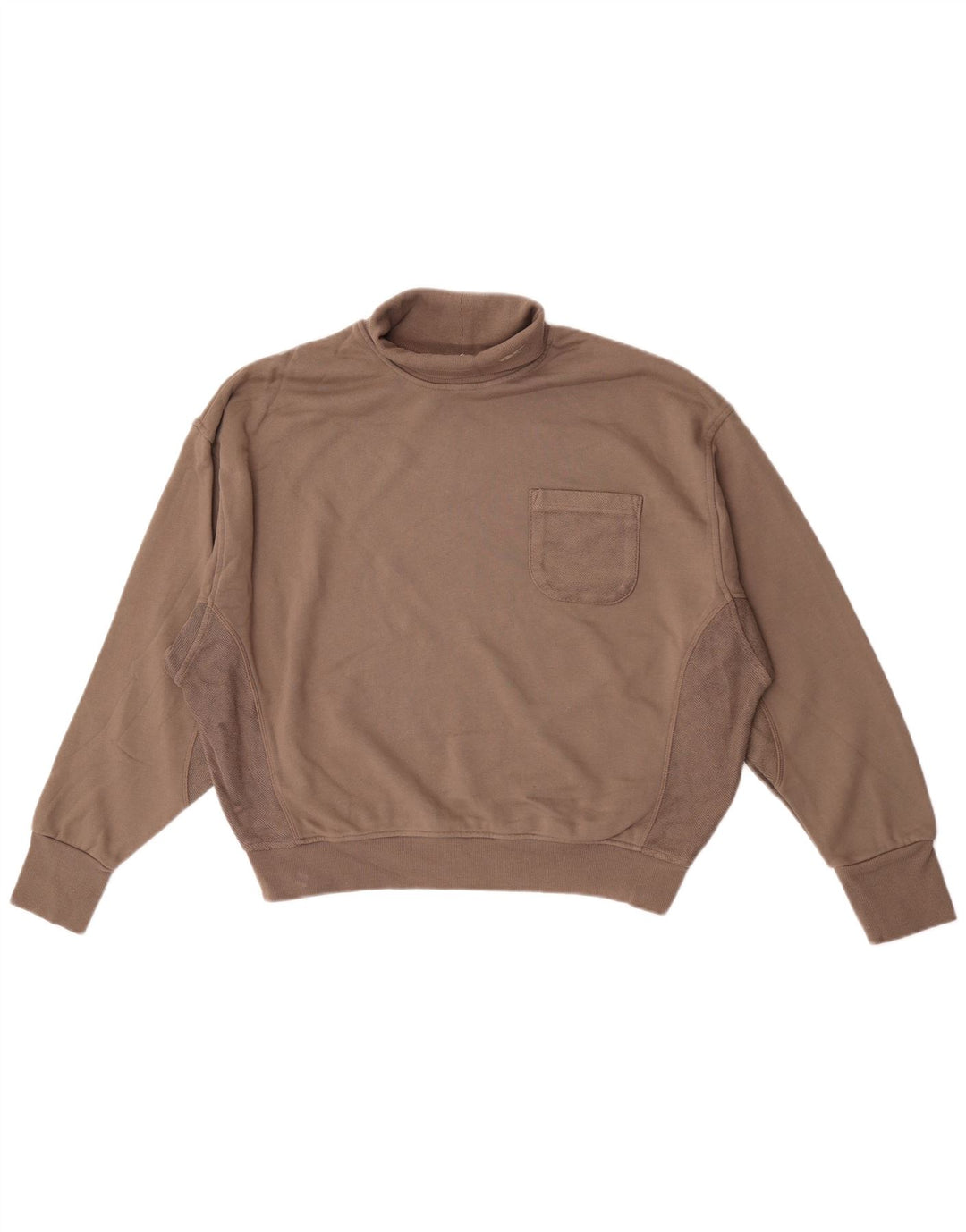 Reebok Dame Oversized Roll Neck Sweatshirt Jumper UK 16/18 Large Brown