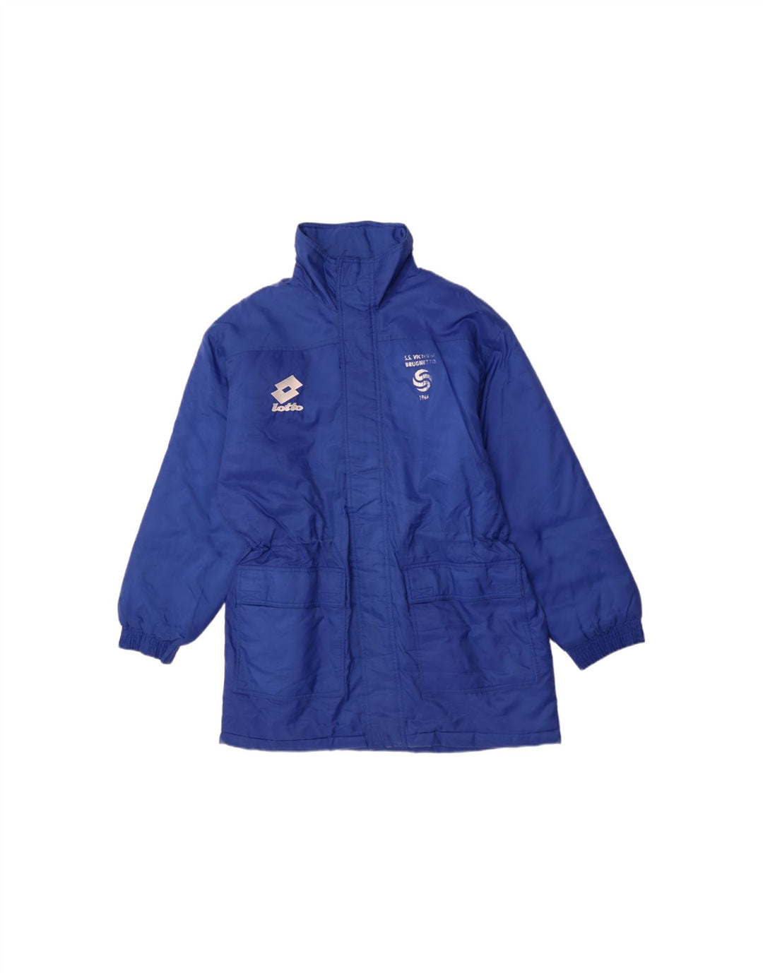LOTTO Mens Hooded Graphic Raincoat UK 38 Medium Blue Nylon Vintage Lotto and Second-Hand Lotto from Messina Hembry 