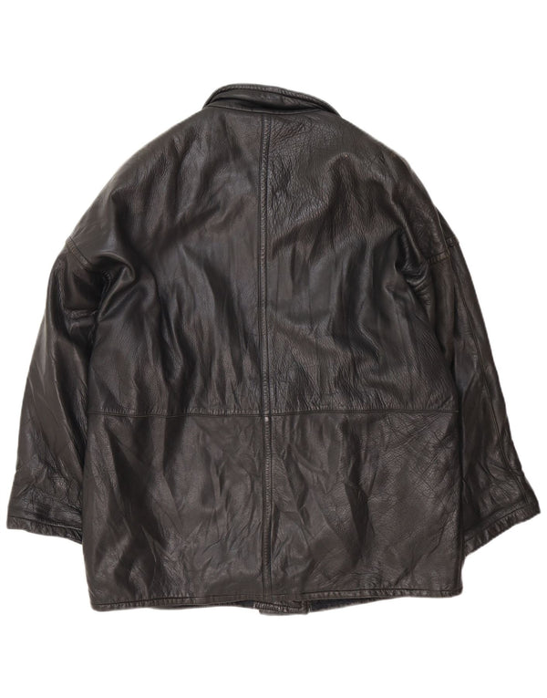 Vintage læderjakke til kvinder UK 18 XL Sort