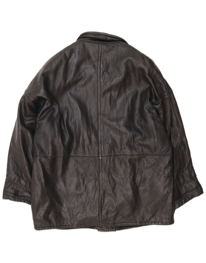 Vintage læderjakke til kvinder UK 18 XL Sort