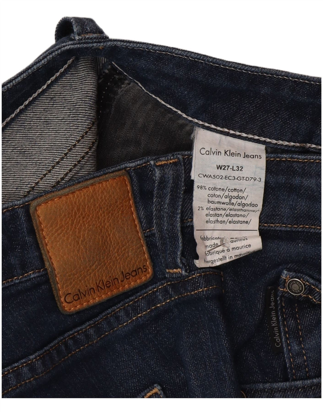 Calvin Klein Dame Skinny Jeans W27 L32 Marineblå Bomuld