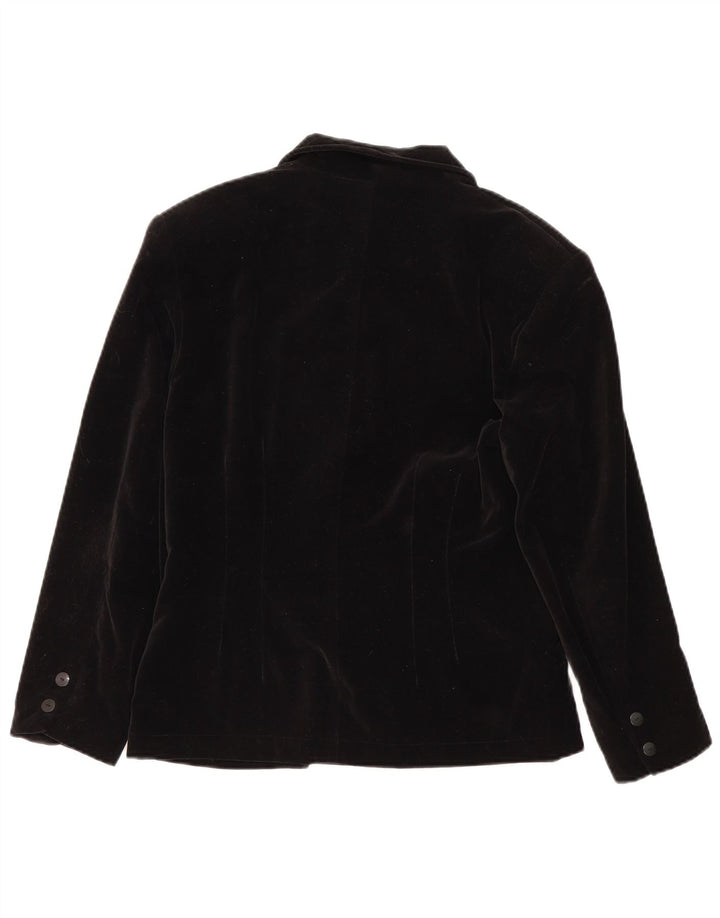 Vintage Dame Oversized Dobbeltradet Blazer Jacket EU 36 Small Black