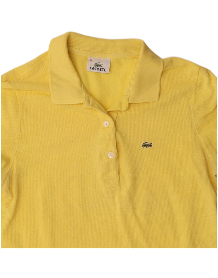Lacoste Dame Polo Shirt Størrelse 38 Medium Gul Bomuld