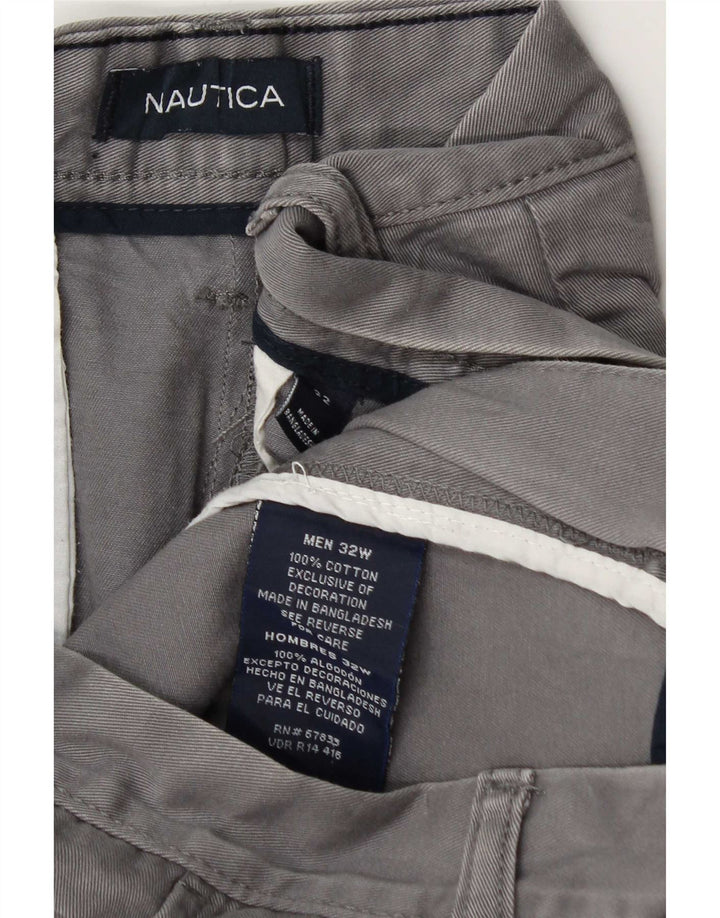 Nautica Chino Shorts til mænd W32 mellemgrå bomuld