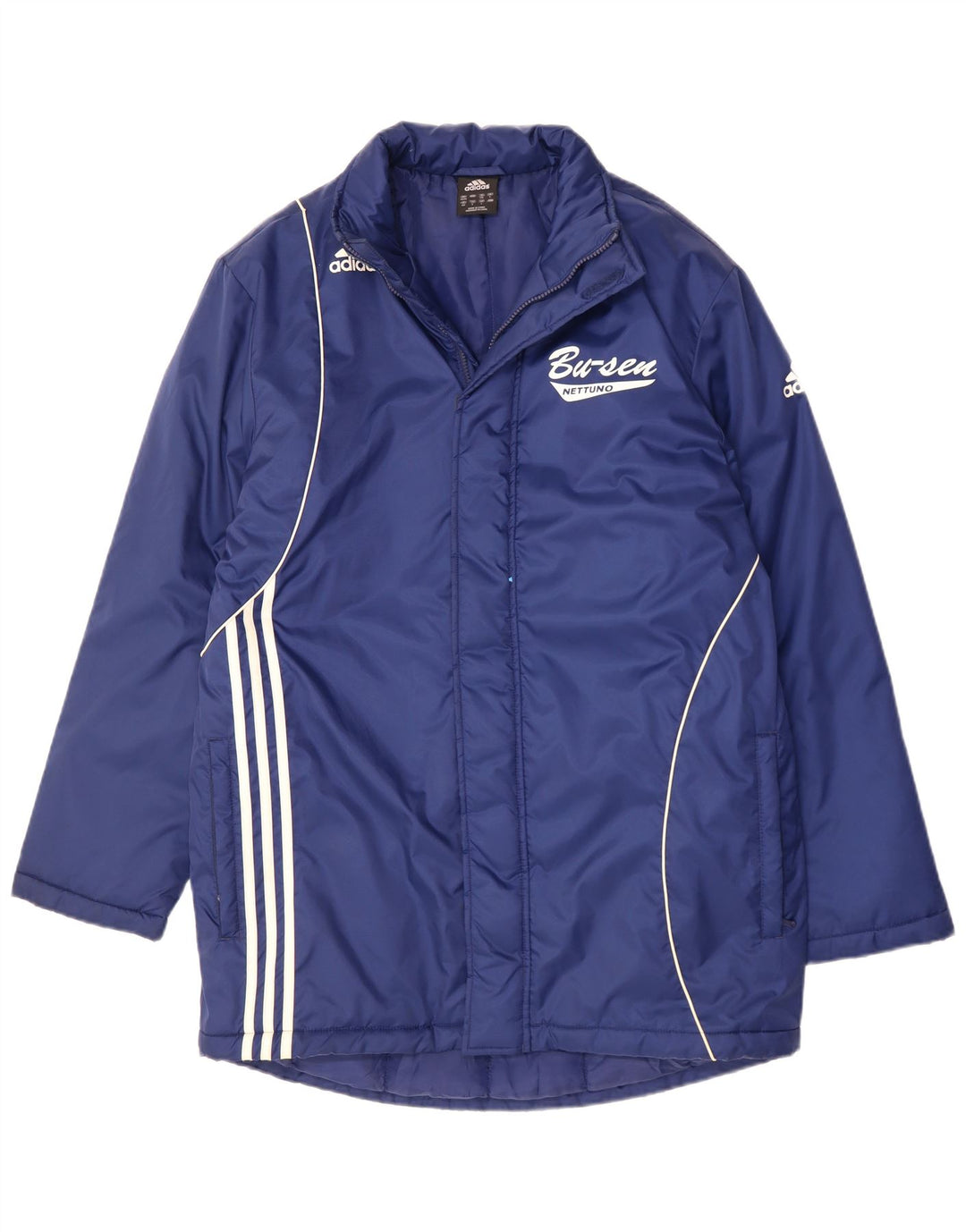Adidas Herre Grafisk Windbreaker Jacket UK 38/40 Medium Blue Polyester