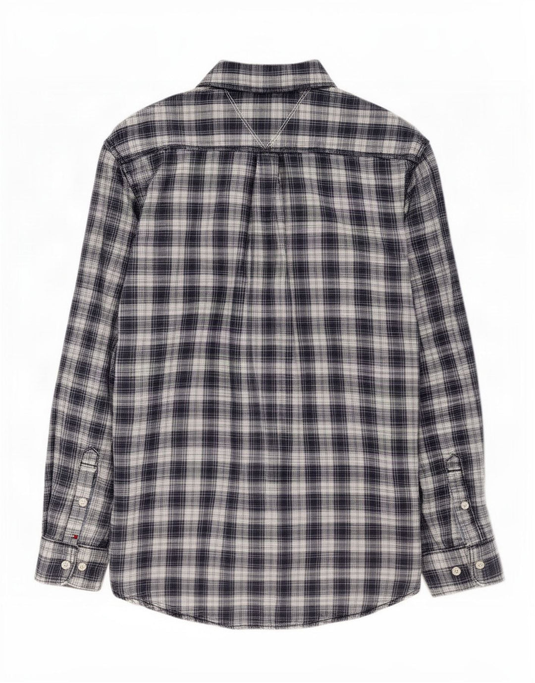 Tommy Hilfiger Herre flannelskjorte Stor marineblå ternet bomuld
