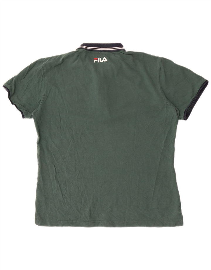 Fila Poloskjorte til mænd Stor grøn Colourblock Bomuld