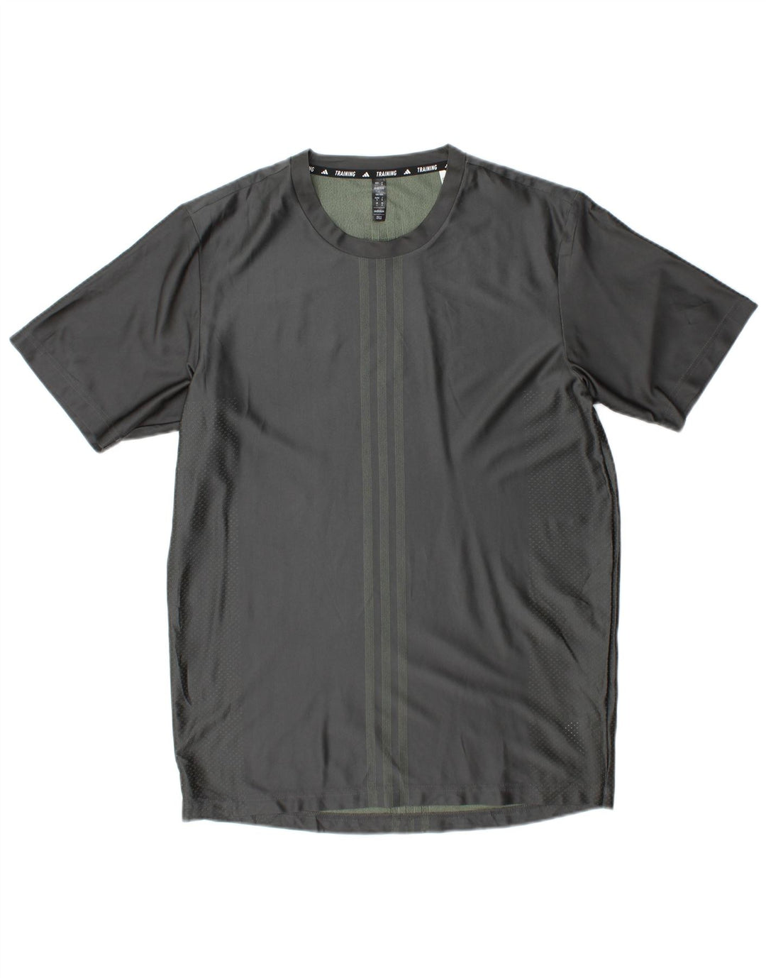 Adidas Herre Aeroready T-Shirt Top Medium Grå Stribet Polyester