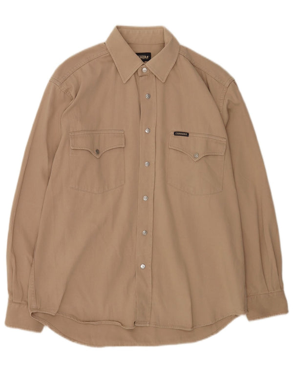 Carrera herreskjorte medium brun bomuld