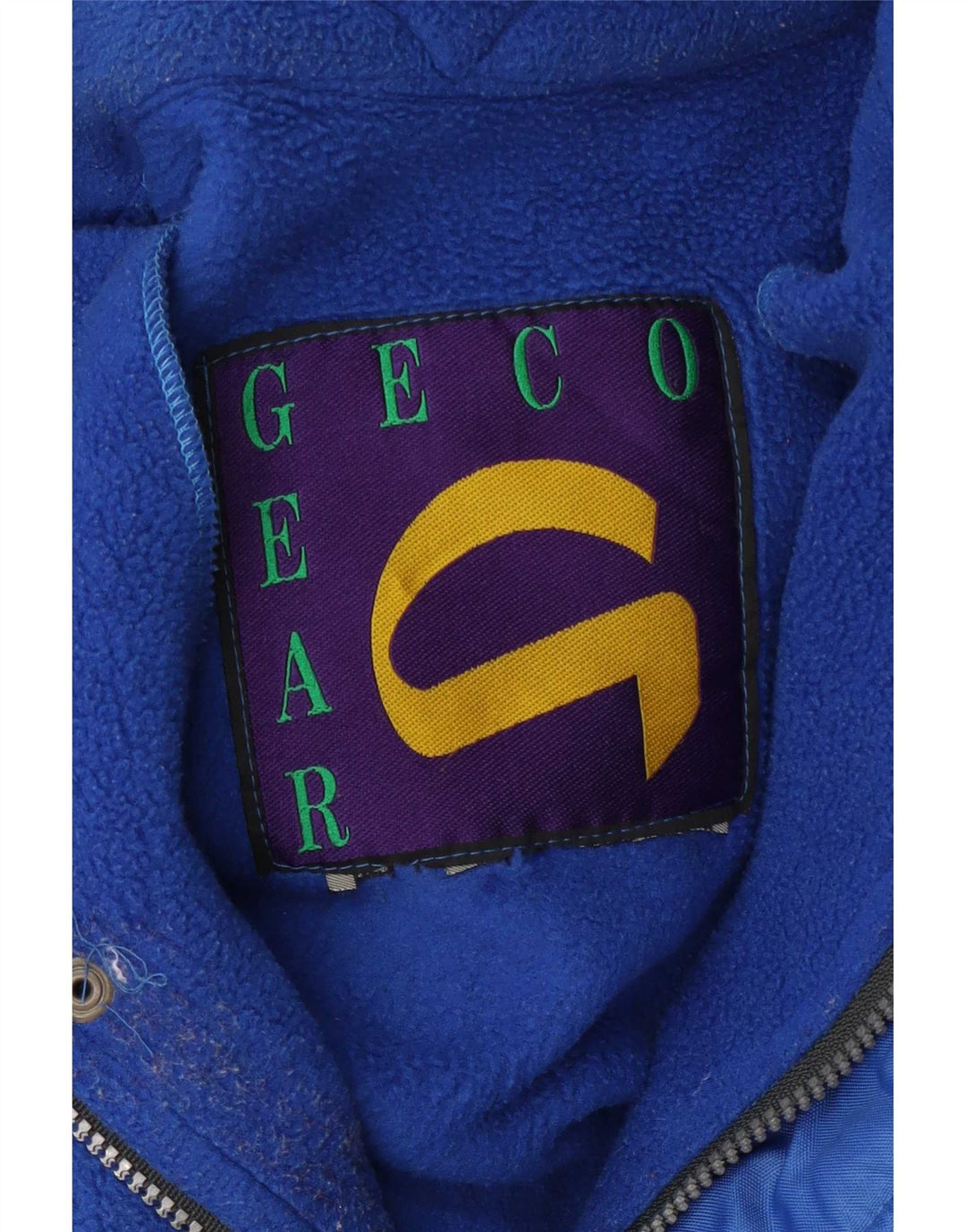 Vintage Herre Grafisk Anorak Fleece Jumper XL Blå