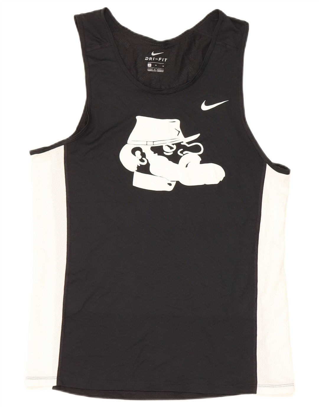 Nike Herre Dri Fit Grafisk Vest Top Medium Sort Colourblock Polyester