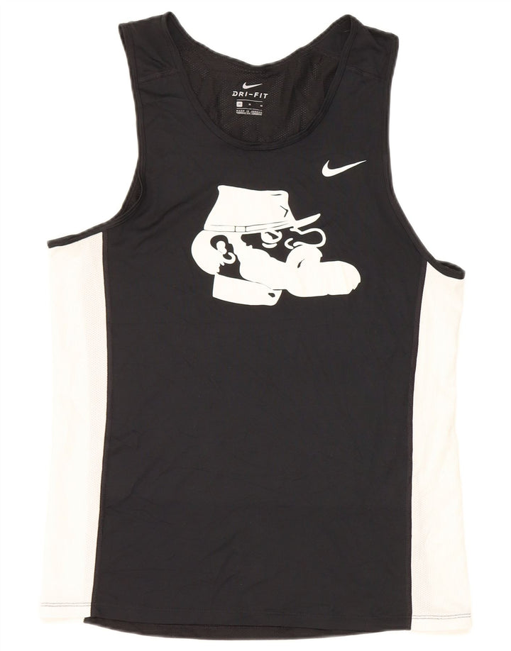 Nike Herre Dri Fit Grafisk Vest Top Medium Sort Colourblock Polyester