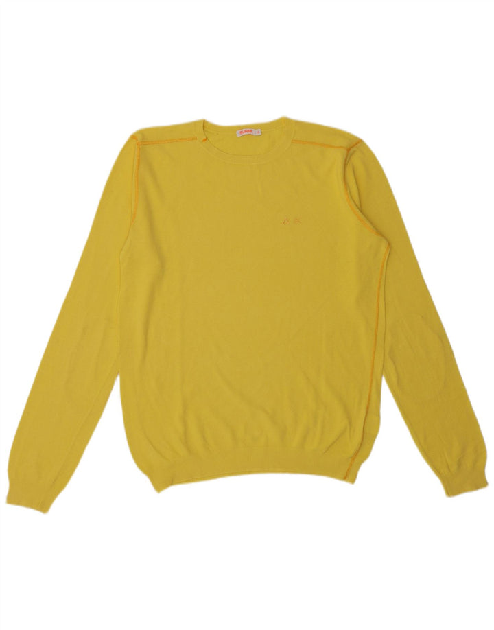 Sun68 Herre sweater med rund hals XL gul bomuld