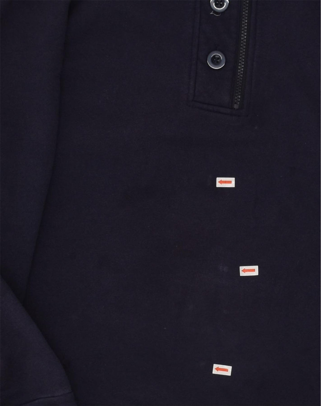 ORVIS Womens Zip Neck Sweatshirt Jumper UK 12 Medium Navy Blue Cotton | Vintage Orvis | Thrift | Second-Hand Orvis | Used Clothing | Messina Hembry 