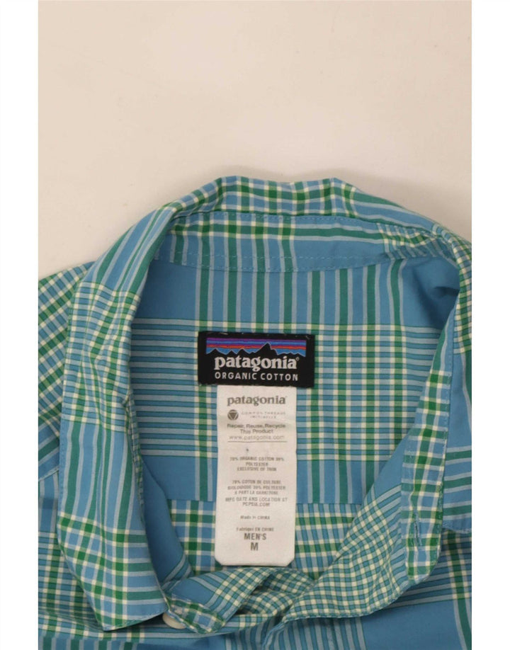 Patagonia Kortærmet Herreskjorte Medium Blue Ternet Bomuld