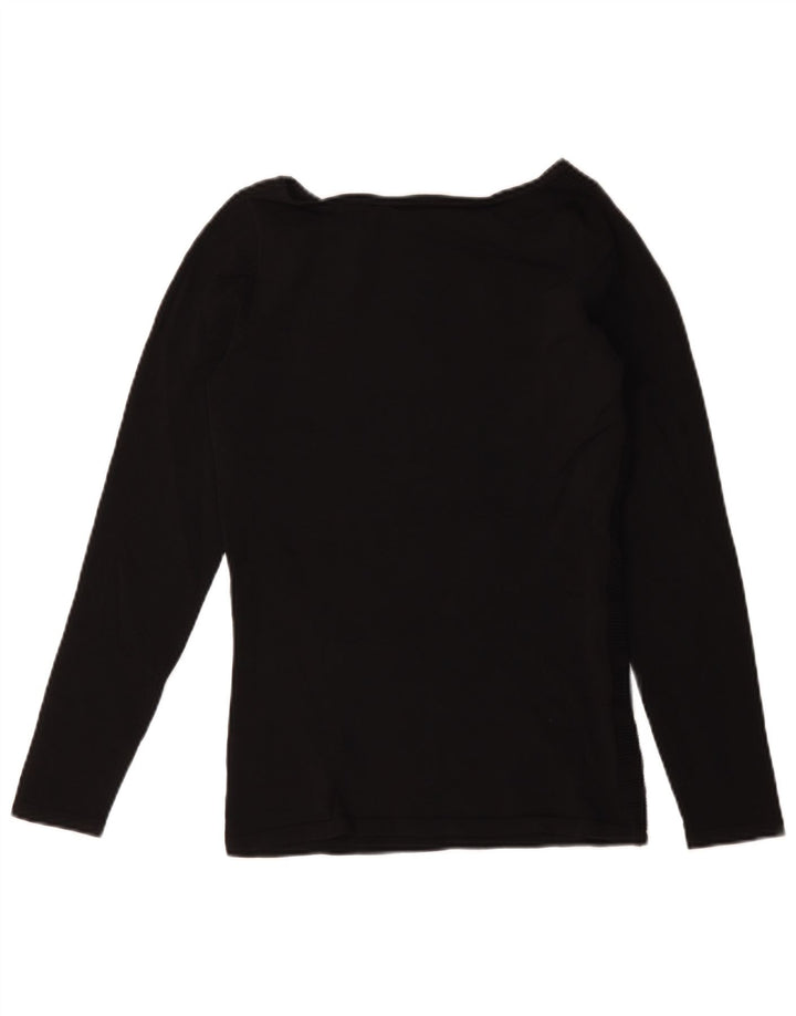 Coast Dame Top Langærmet UK 10 Lille Sort Stribet Viscose