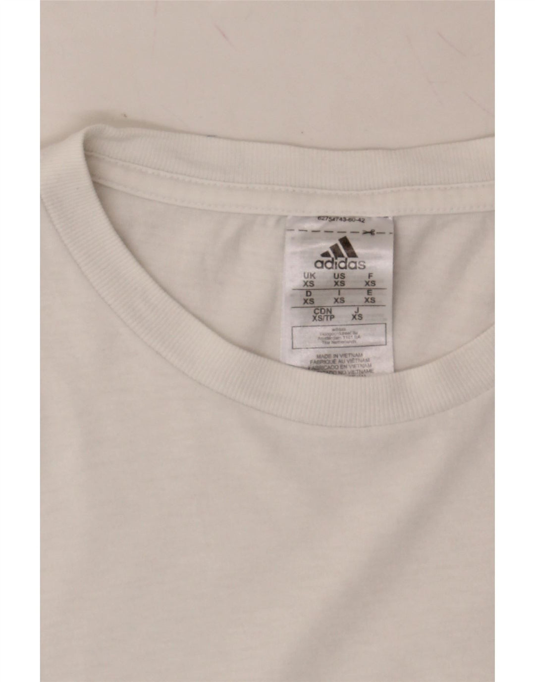 ADIDAS Mens T-Shirt Top XS White Cotton Vintage Adidas and Second-Hand Adidas from Messina Hembry 
