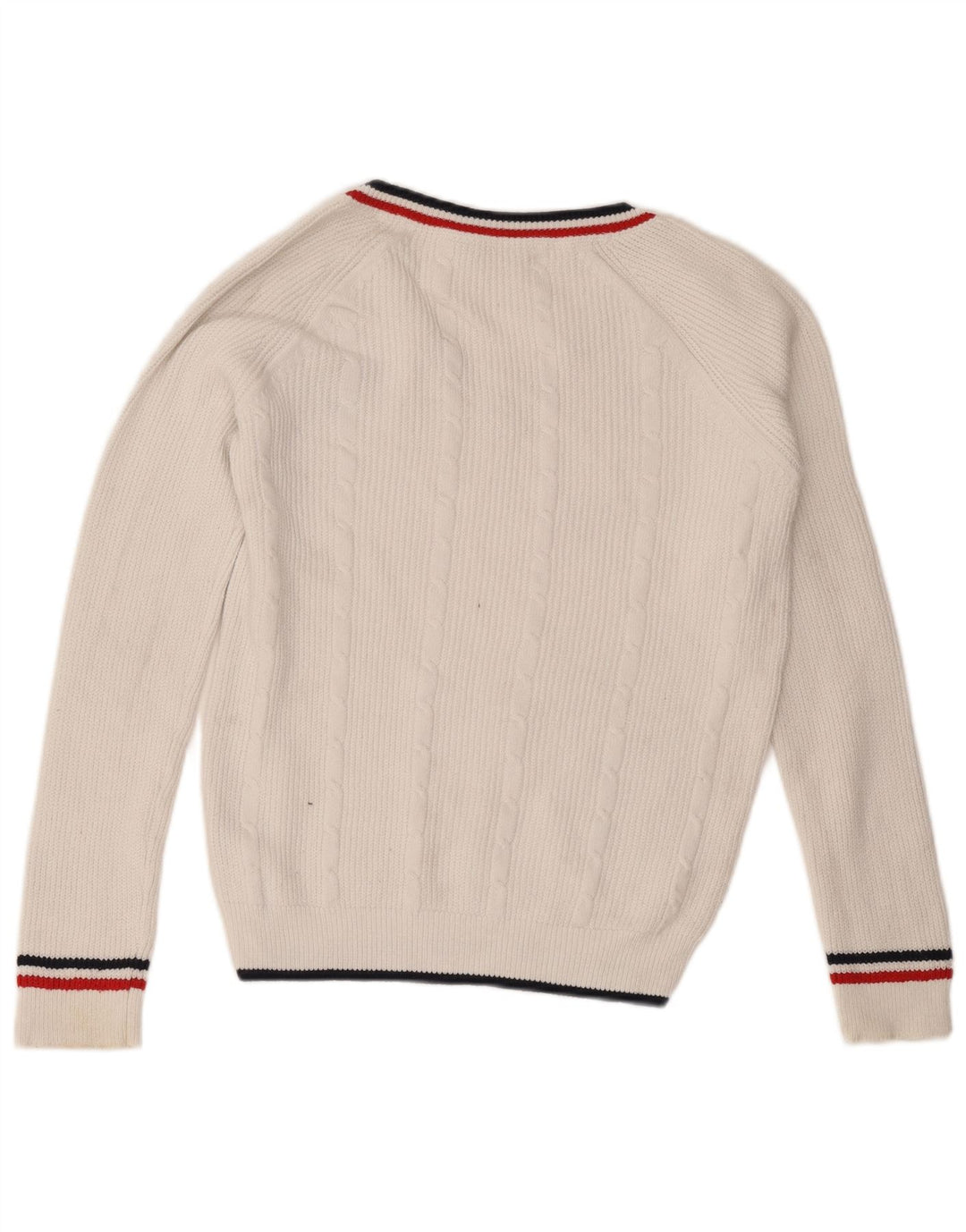 Besætningstøj Herre V-hals sweater Medium hvid bomuld