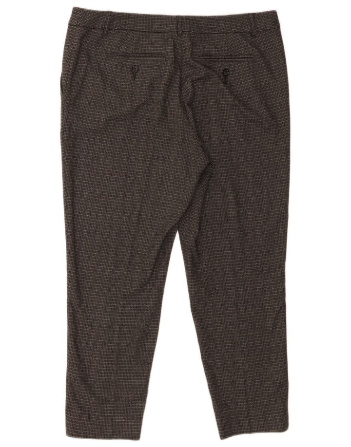 Max & Co. Slim cropped bukser til kvinder UK 14 Large W34 L24 Grå ternet