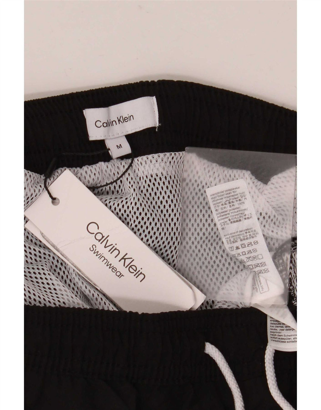 Calvin Klein Herre grafiske svømmeshorts Medium Sort Polyester